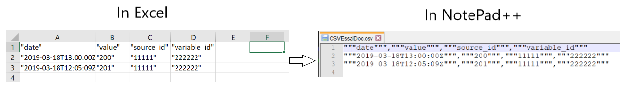 Excel Versus NotePad++